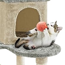 57.5″ Tall Cat Paw-Shaped Play Tower,