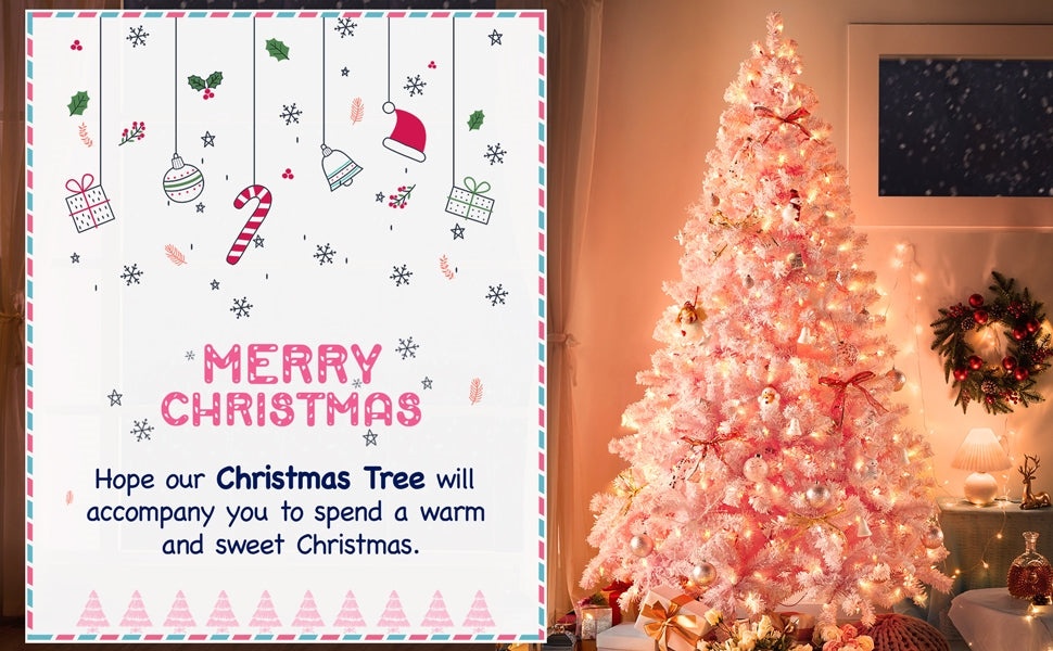 7.5’ Pre-lit Flocked Artificial Christmas Tree