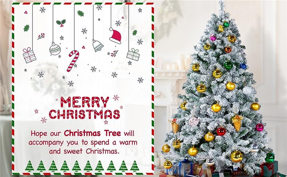 5ft/6ft/7.5ft/9ft Frosted Artificial Christmas Tree