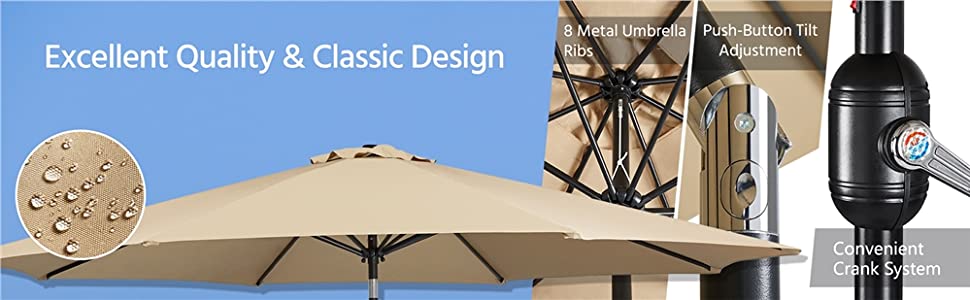 Yaheetech 11FT Patio Umbrella