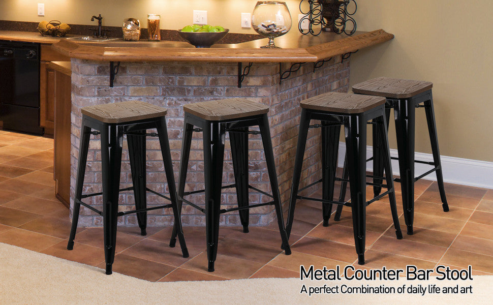 26inch barstools Set of 4 Counter Height Metal Bar Stools