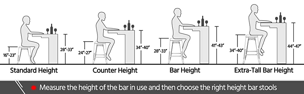 Yaheetech Metal Counter Stools 24 Inch