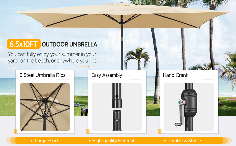 6.5x10FT Patio Umbrella