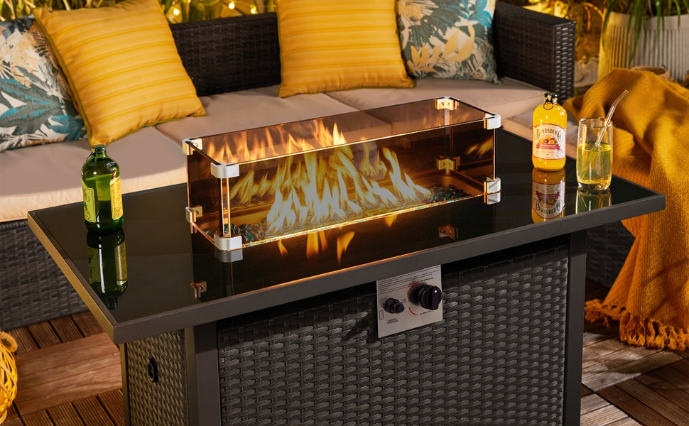 Rectangle Fire Pit Wind Guard