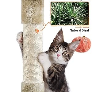 57.5″ Tall Cat Paw-Shaped Play Tower,