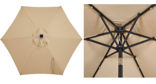 7.5FT Patio Umbrella w/ 18 LED Lights