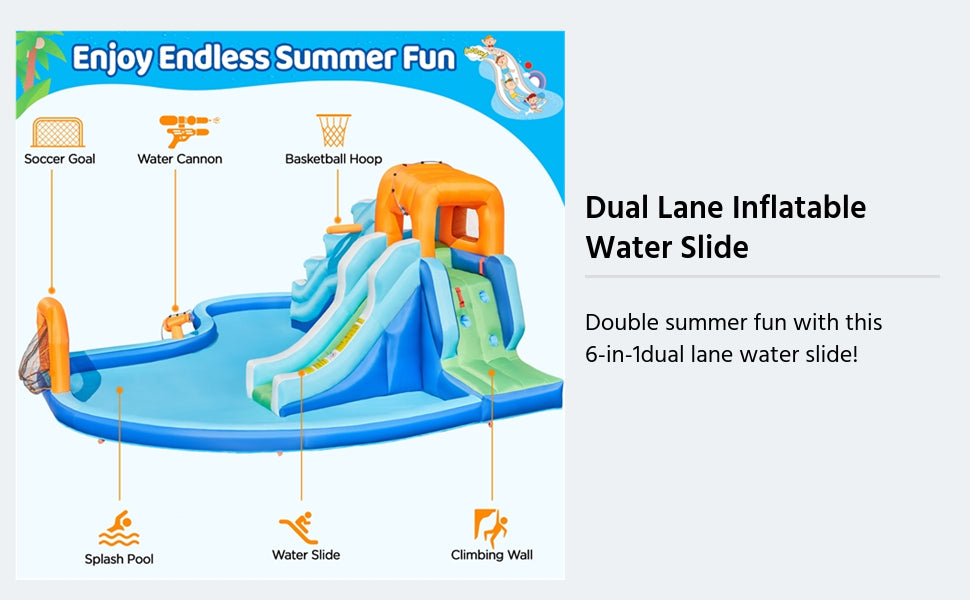 Dual Lane Inflatable Water Slide