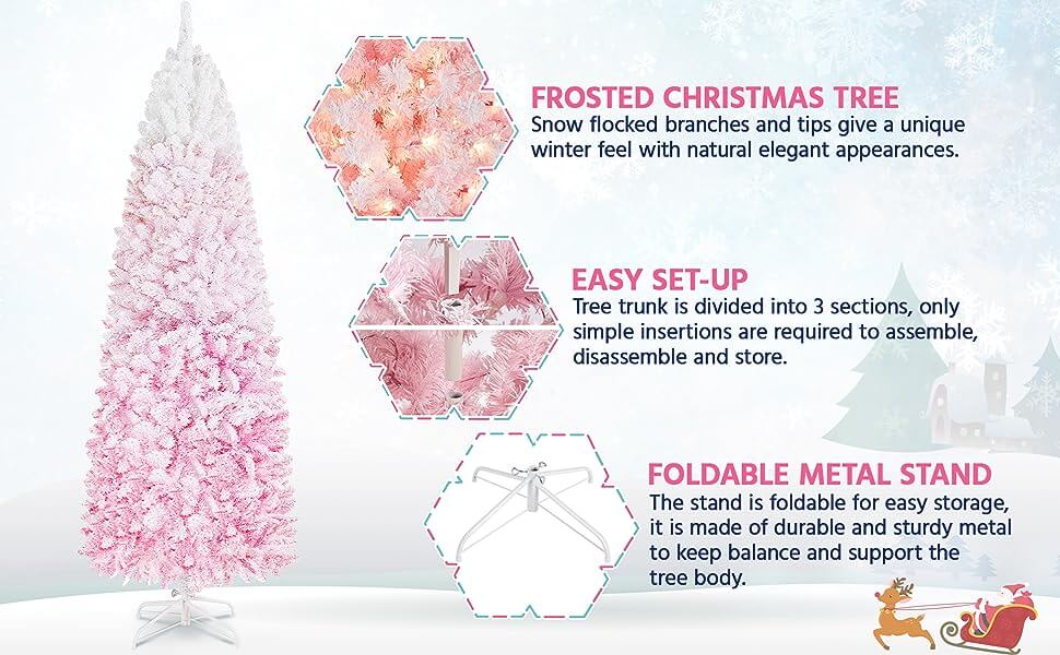 Pre-lit Flocked Artificial Christmas Tree