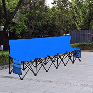 6 Seats Folding Bleacher Portable Sideline Bench