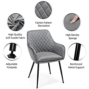 4pcs Dining Chairs Counter Lounge Armrest Chairs