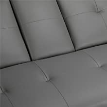 Modern Faux Leather Futon Set Convertible Recliner Sleeper