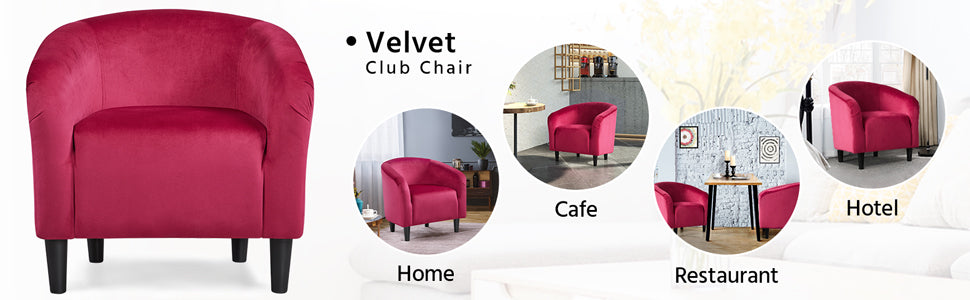 2PCS Velvet Club Chair