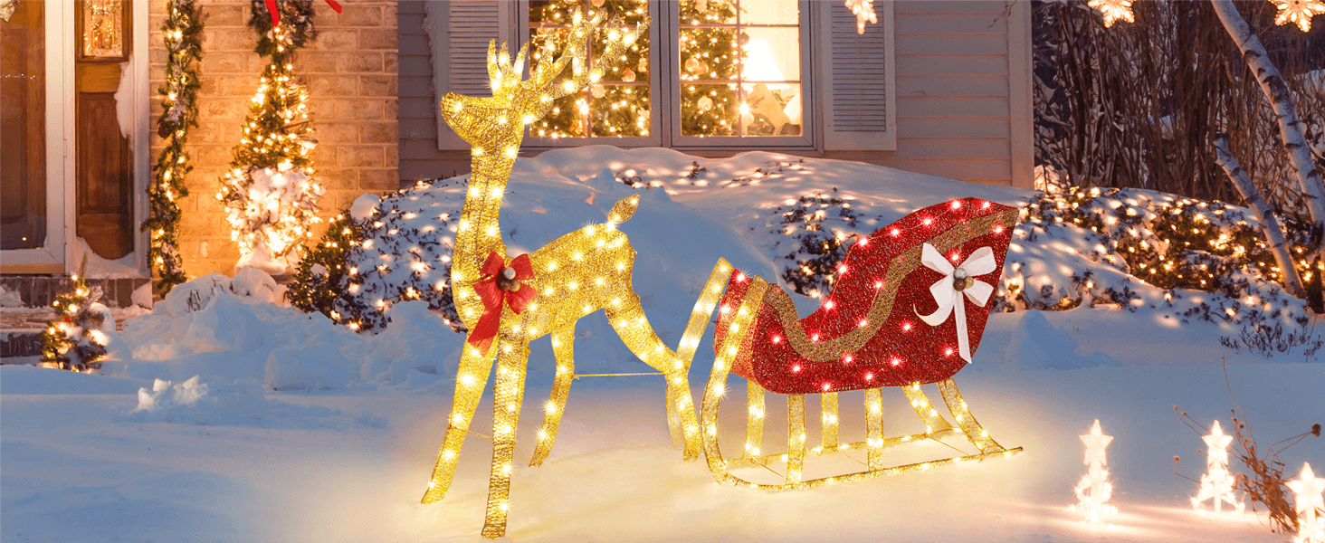 outdoor reindeer decorations