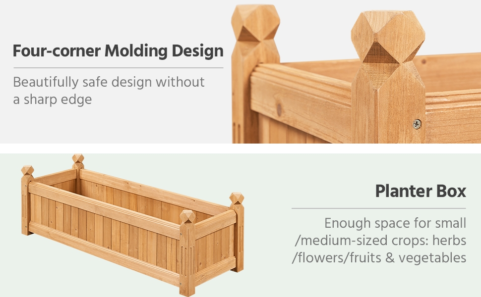 Wood Rectangular Garden Planter