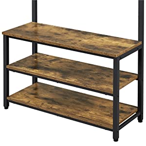 Metal Entryway Coat Shoe Rack Hall Tree with 3-Tier Shoe Bench Shoe Storage  18 Hooks Coat Hat, 1 unit - Gerbes Super Markets