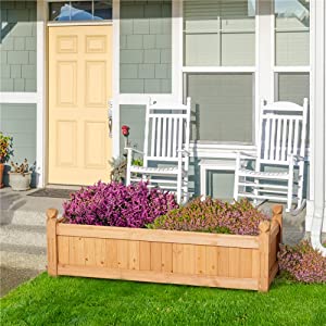 Wood Rectangular Garden Planter