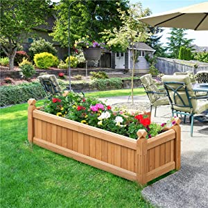 Wood Rectangular Garden Planter