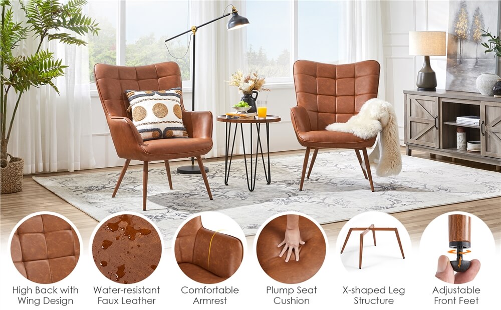 Yaheetech brown armchair