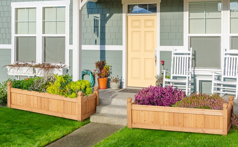 Wood Rectangular Garden Planter