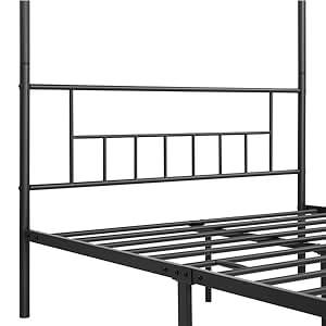 wood canopy platform bed