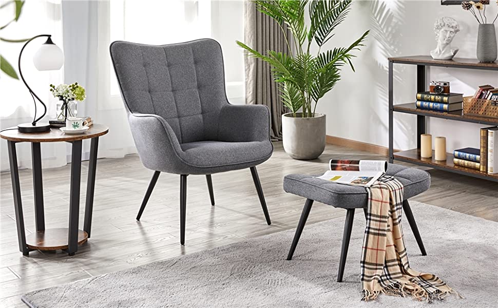 accent chair and ottoman set