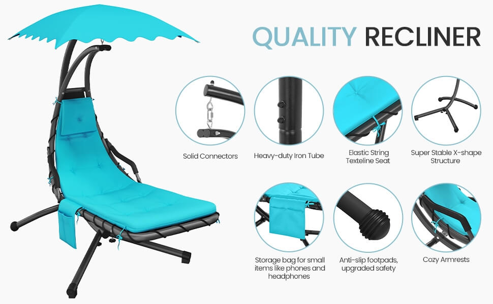 hanging curved chaise lounge chair