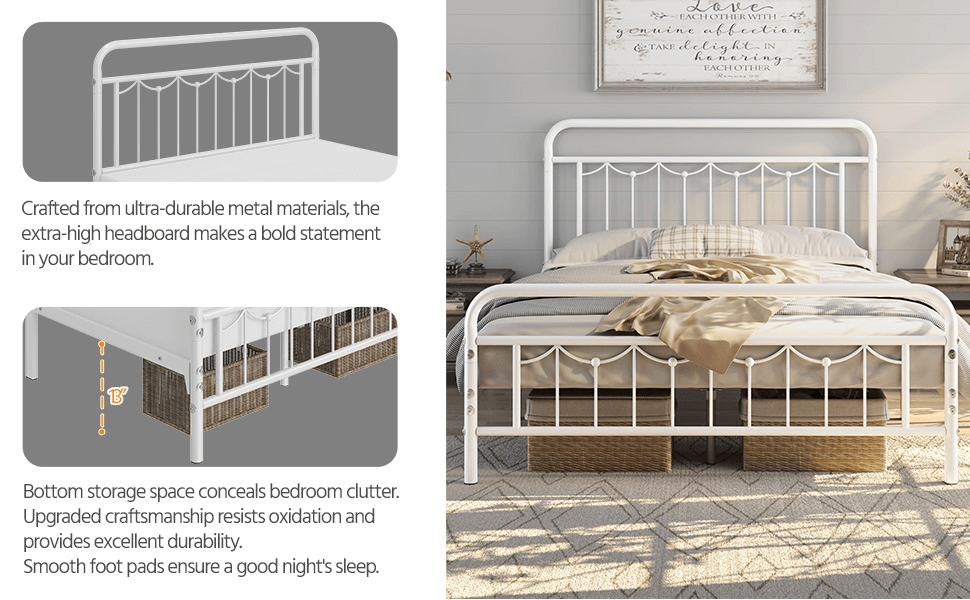 bed frame king size metal