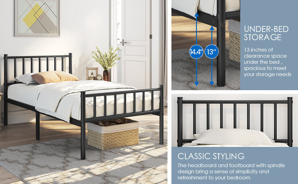 minimalist steel bed frame