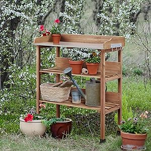 potting tables with storage