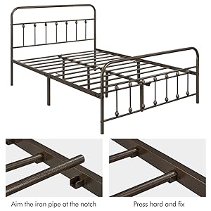 queen size bed frame steel