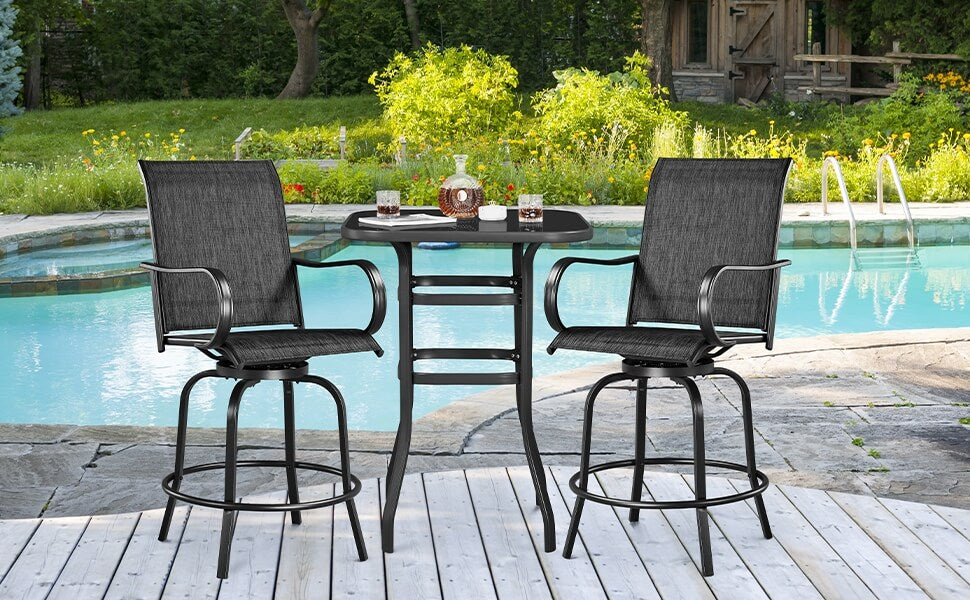 outdoor aluminum swivel bar stools