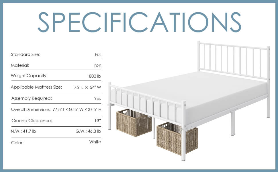 queen metal platform bed frame