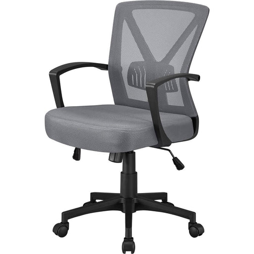 Yaheetech Modern Velvet Desk Chair Soft Height-Adjustable 360°Swivel  Computer Chair, Dark Gray