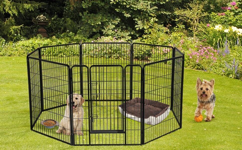 yaheetech 16 panels heavy duty dog playpen large exercise fence