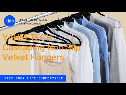 Yaheetech 100pcs Velvet Hangers With Tie Bar Flocked Non Slip 360