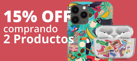 15% de descuento, comprando 2 productos