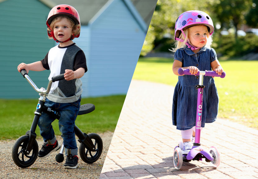 balance bike and scooter