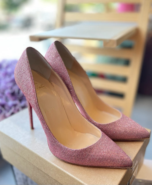 Christian Louboutin Pigalle Follies 100 Glitter Frosted Heels