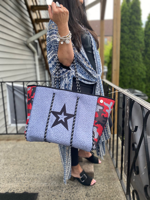 Camo Star Neoprene Carry-All Tote