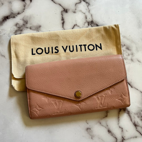 Louis Vuitton Blush Pink Empriente monogram leather Sarah wallet