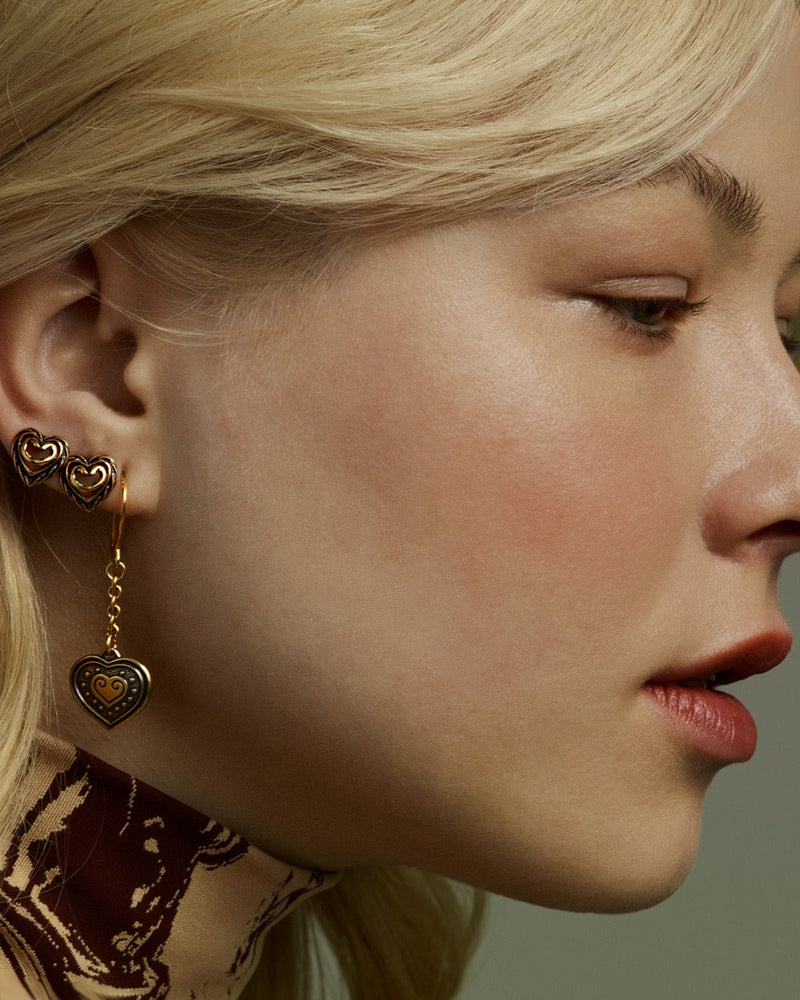 Eura Heart Earrings bronze – Kalevala Originals – Kalevalashop