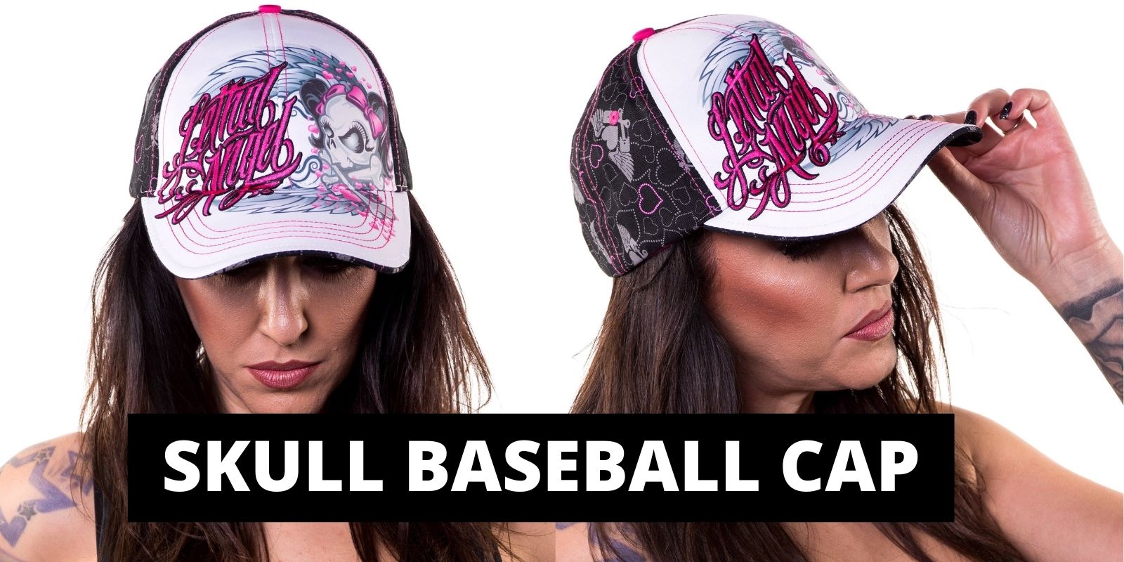 Skull baseball cap for womens