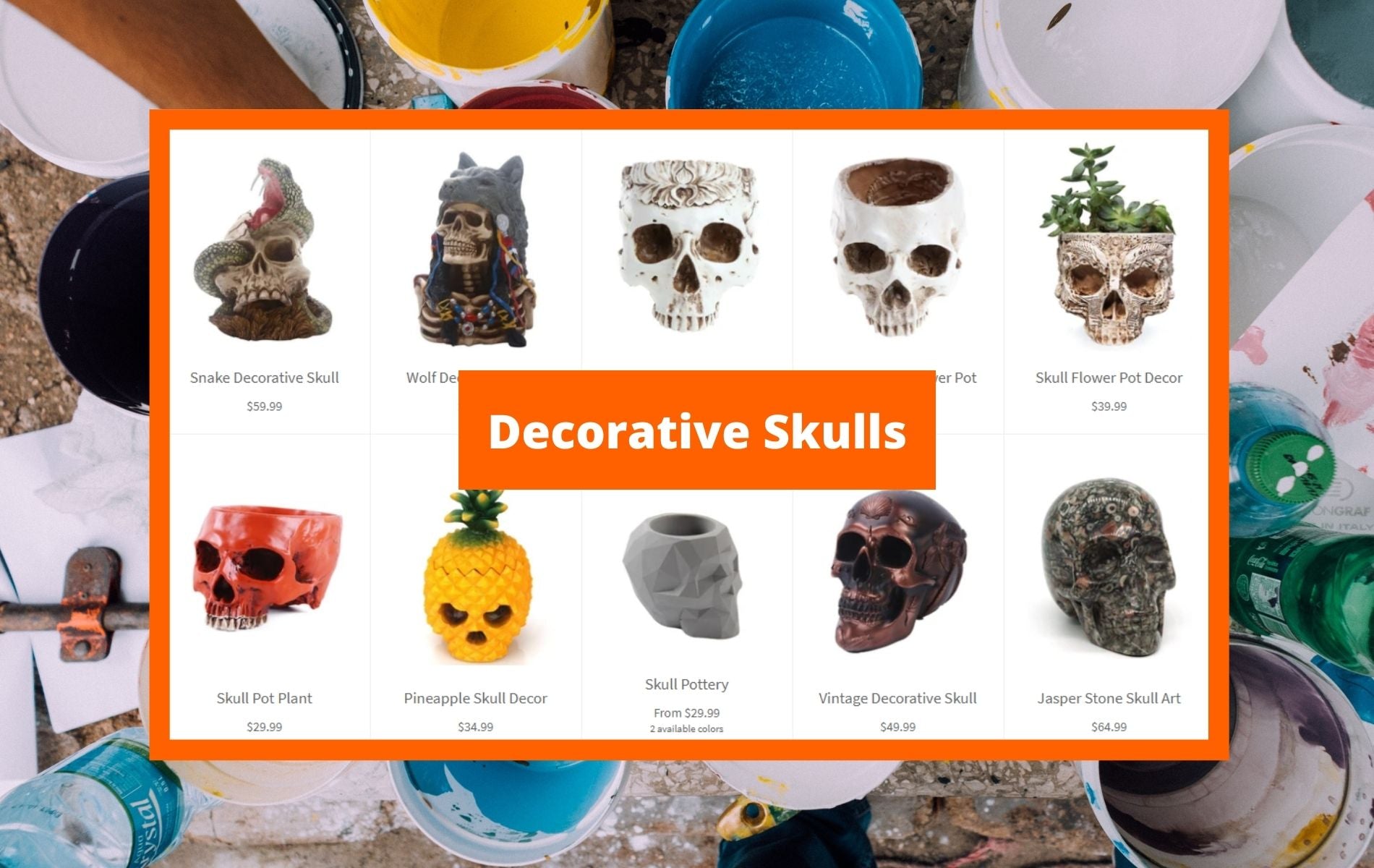 decorative skull heads