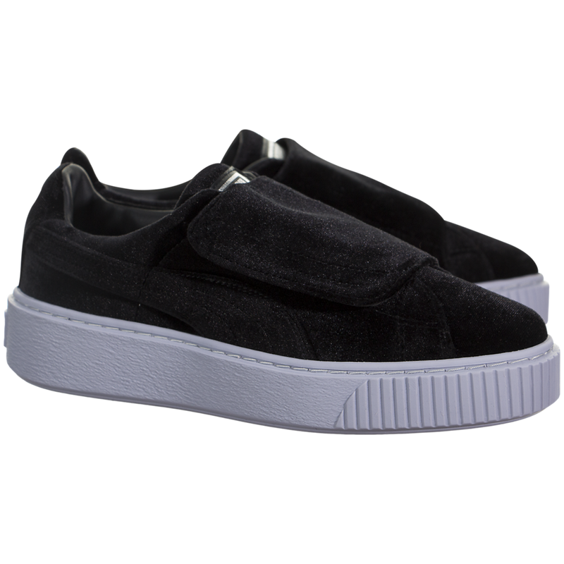 puma basket platform strap black