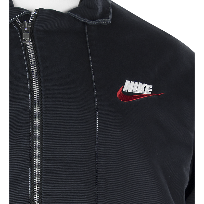 x nike double zip quilted work jacket black