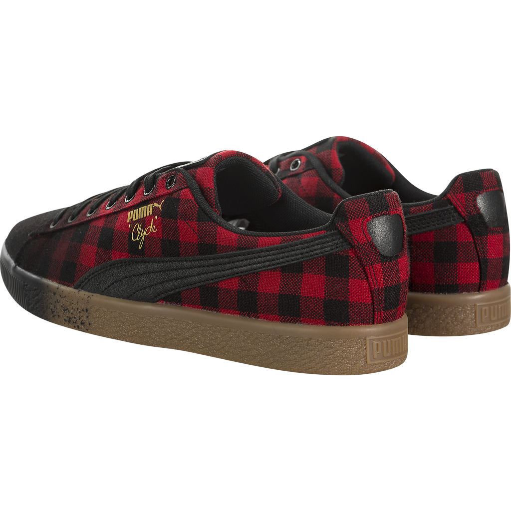 puma clyde red buffalo plaid