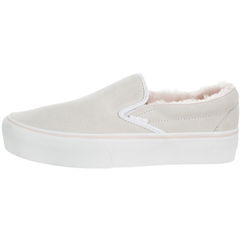 suede slip on fur vans