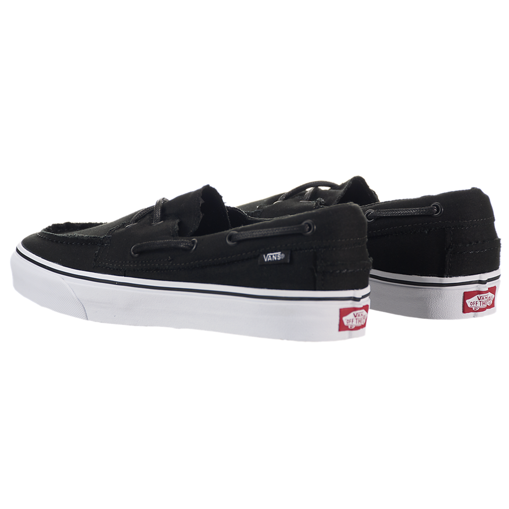 vans zapato del barco black and white