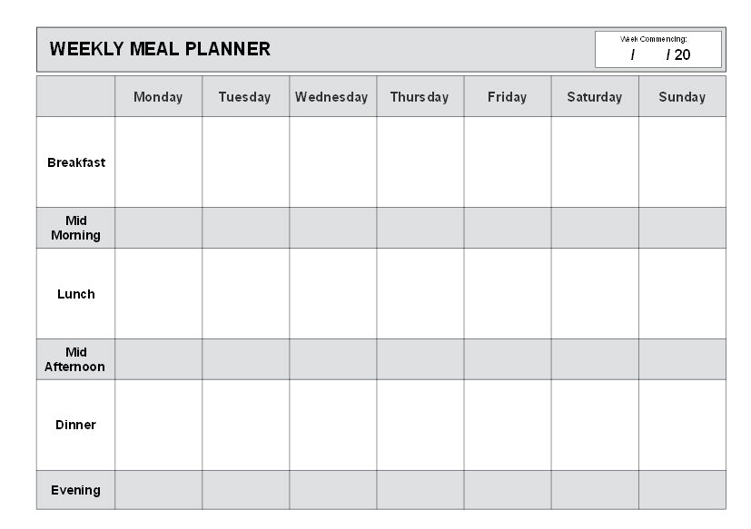MEAL PLANNER PADS (A4/A5) W039/W046 (Weekly Food Journals ...