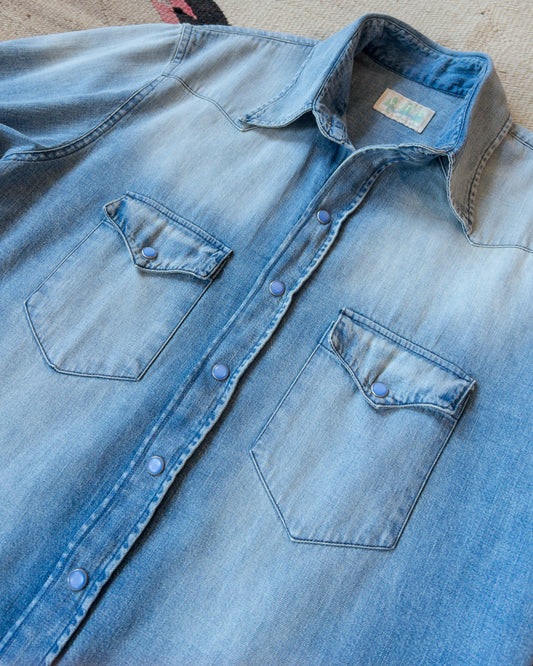 Denim Pearlsnap Shirt - Rinsed Indigo – Wythe New York